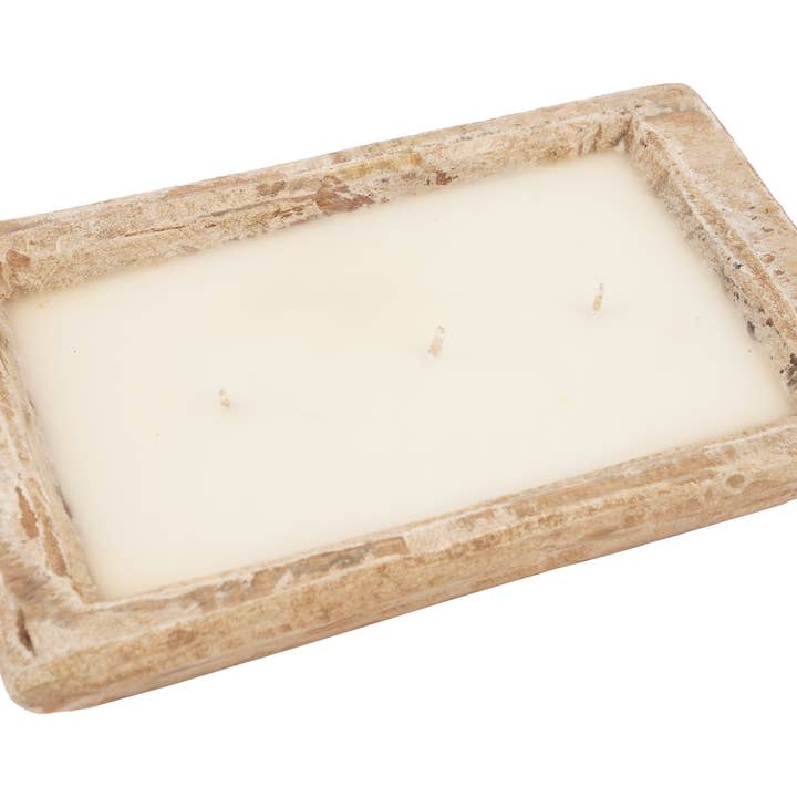 Sierra™ Mini Dough Bowl-Candle Ready-6x10 in-Antiqued White for wholesale by My Amigos Imports