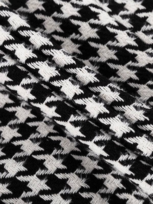 NEGRO Gabardinas holgadas de manga larga con forma de pata de gallo, espalda dividida y solapa atadas a la cintura de venta al por mayor en Faire16