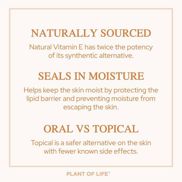 Plant of Life – Großhandel Bade-/Körperöl – Vitamin-E-Öl | Natürlich | Gesichts-, Haut- und Haarpflege |Tocopherol