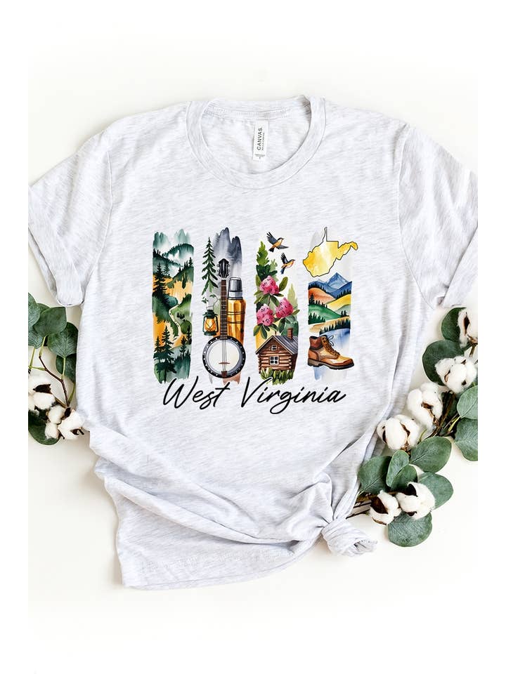 COLORBEAR - Wholesale T-Shirt (Graphic) - Women's - West Virginia State Brushstroke Graphic Tee