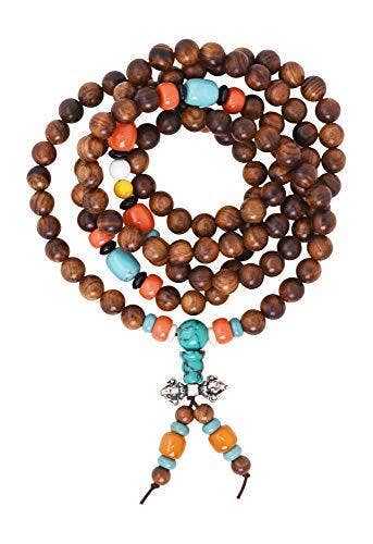 Mandala Crafts - Wholesale Prayer Beads Necklace - Mandala Crafts Natural Wood 108 Mala Prayer Beads Necklace, Bracelet from for Meditation, Yoga32