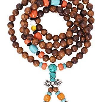 Mandala Crafts - Wholesale Prayer Beads Necklace - Mandala Crafts Natural Wood 108 Mala Prayer Beads Necklace, Bracelet from for Meditation, Yoga32