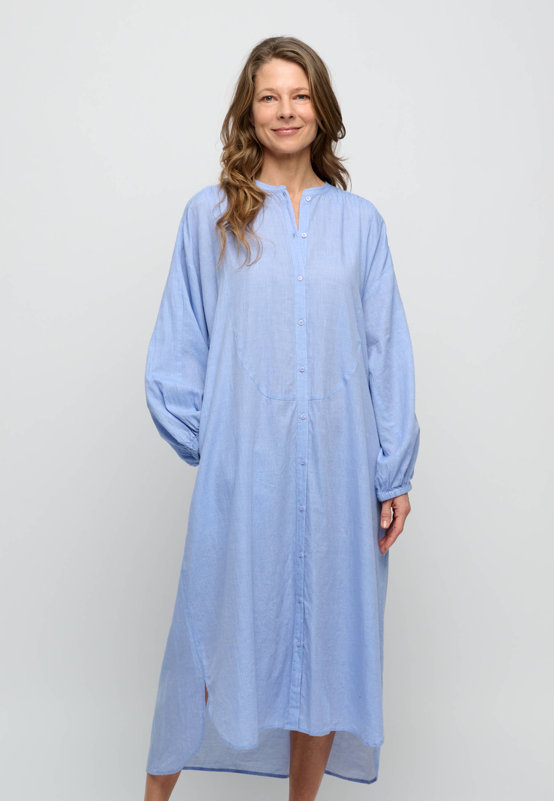 moshi moshi mind - Wholesale Dress - Women's - lauren shirtdress chambray - light blue1