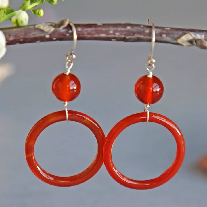 Boucles d'oreilles pendantes à anneaux pour la vente par IST Jewelry
