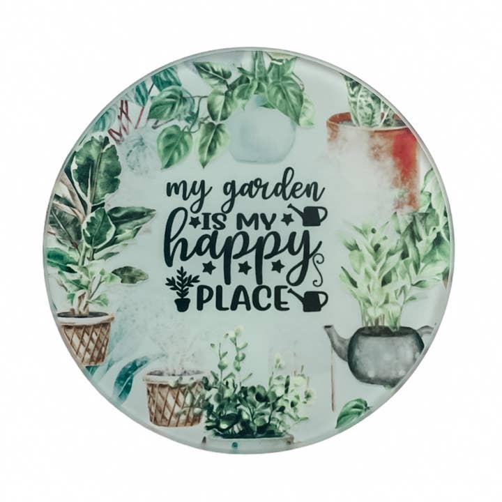 Dusty & Delilah Designs - Wholesale Coasters - Glass Coaster - Plants, My Garden is my happy place0