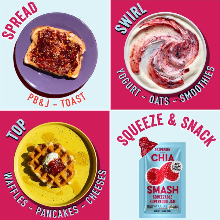Smash Foods - Wholesale Jam/Jelly - Raspberry - Smash Single Serve Squeezies