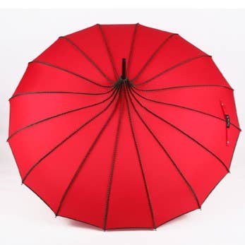 PEACH ACCESSORIES – Guarda-chuva - Mulher por atacado – Guarda-chuva Pagoda Elegante com Guarnição Preta TW0143