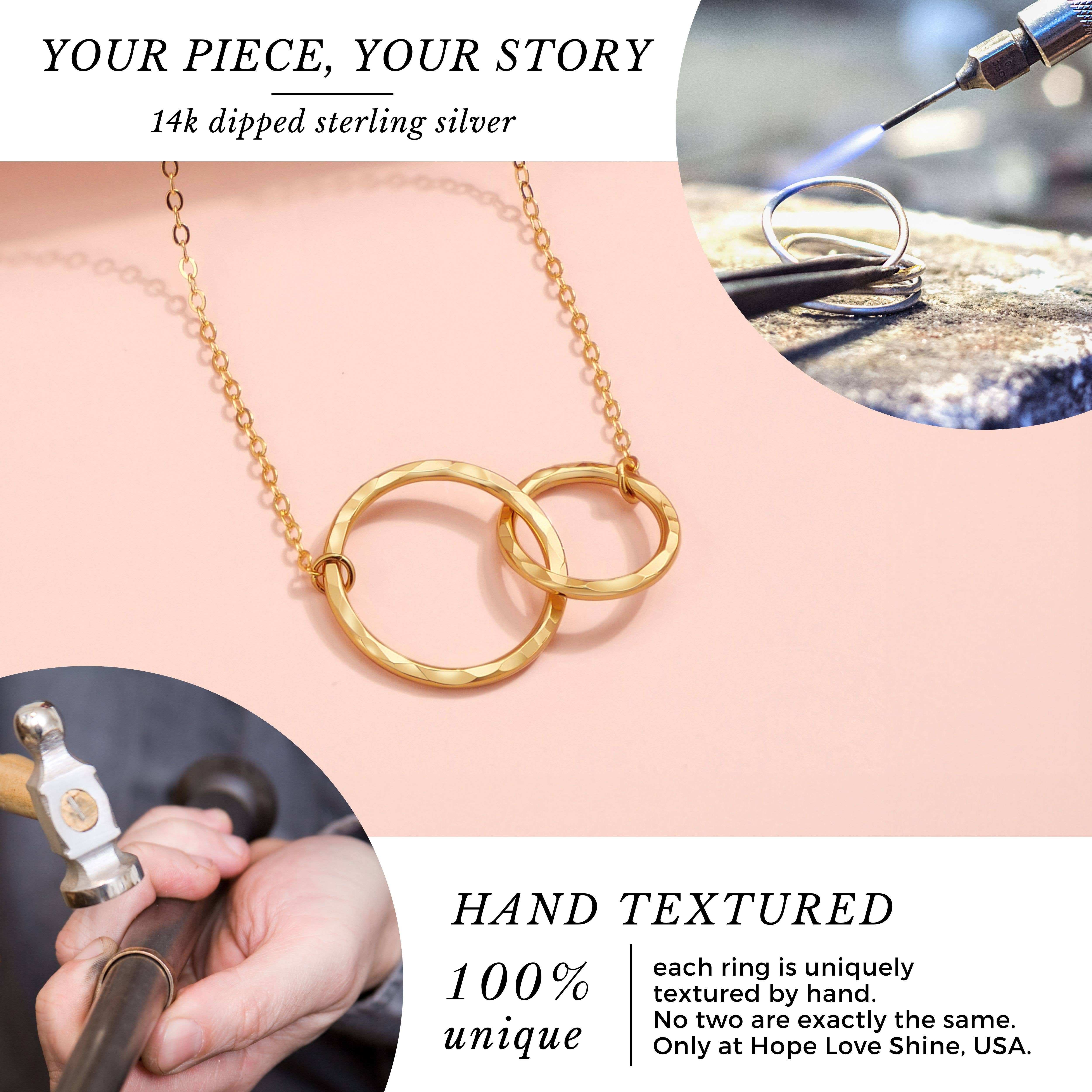 hope love shine - Wholesale Pendant/Charm Necklace - Nurse Graduation Gift RN School Grad Gold 2 Ring Necklace2