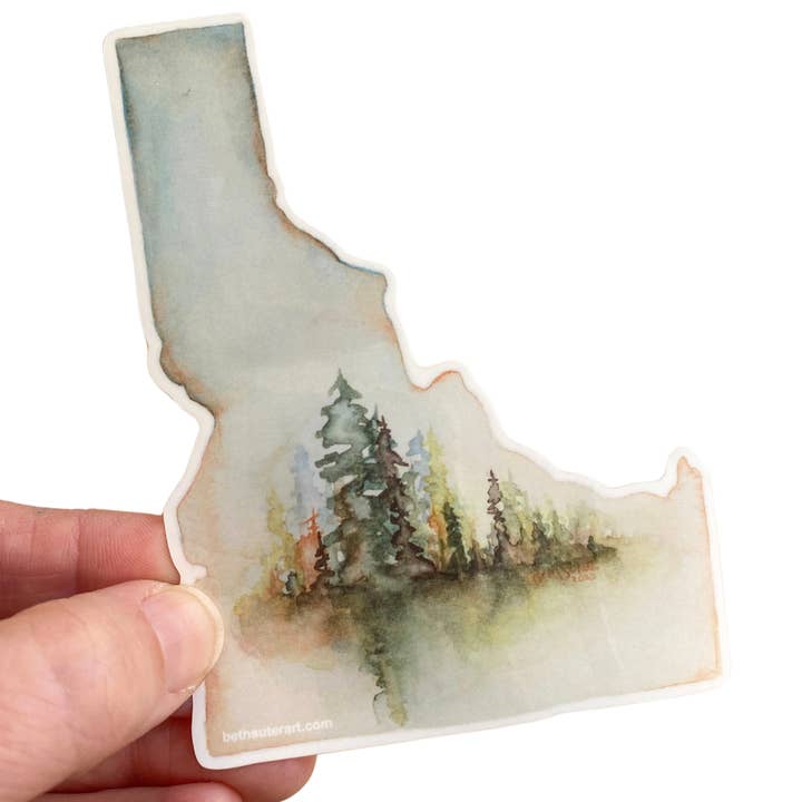 "The Clearing" Glossy Die Cut Sticker for wholesale by Beth Suter Art