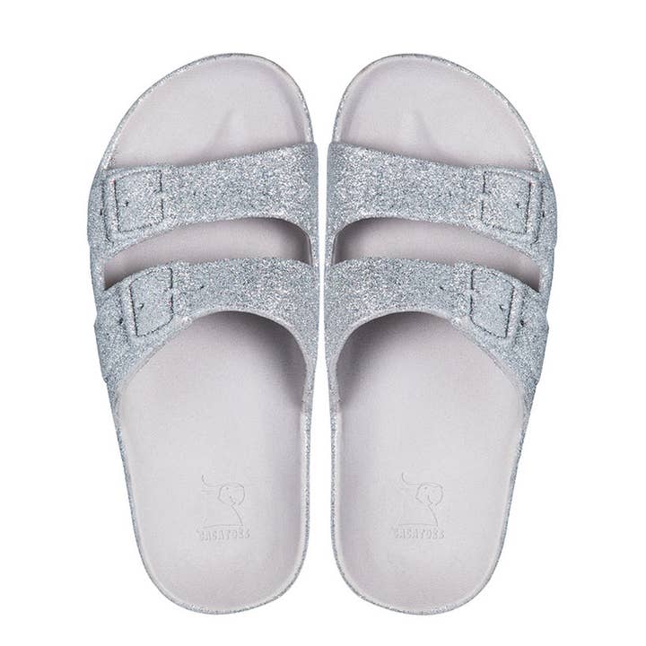 Cacatoès Trancoso Sparkly Silver Candy-scented Sandals-Kids for wholesale by Cacatoès
