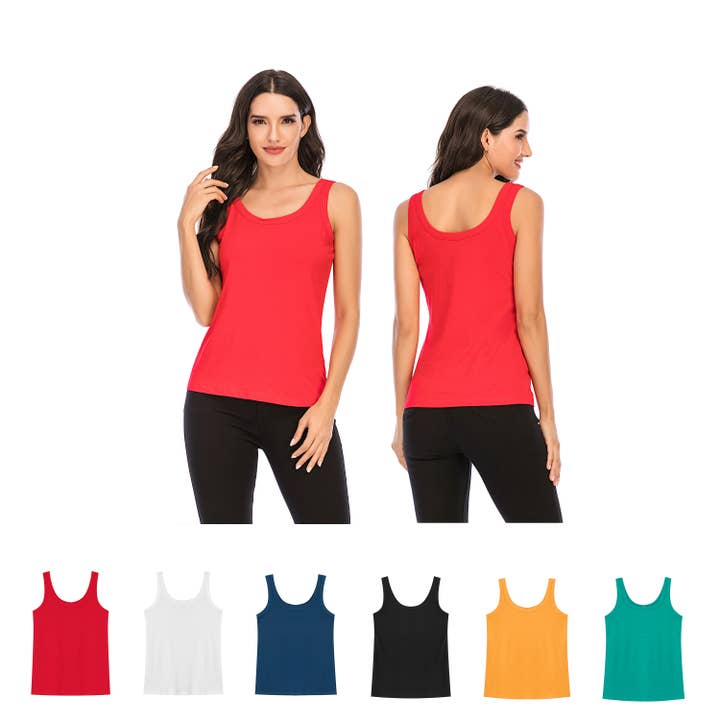 Classic U Neck Tank Top for wholesale by guodil