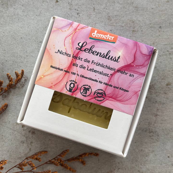 Savon à l'huile d'olive Lebenslust 70g pour la vente par seifenwaren.de
