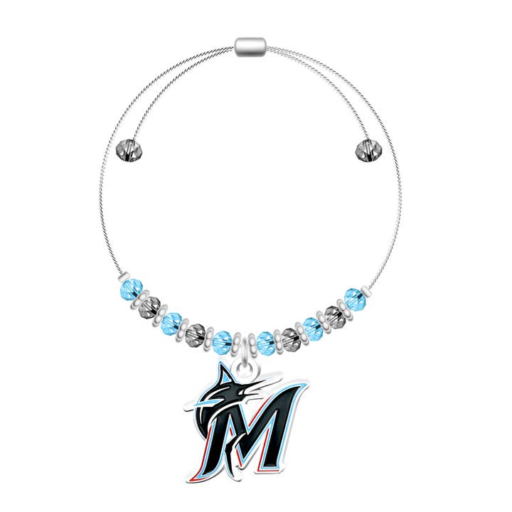 MLB Florida Marlins 2-Tone Bead Adjustable Bracelet for wholesale by Simran International