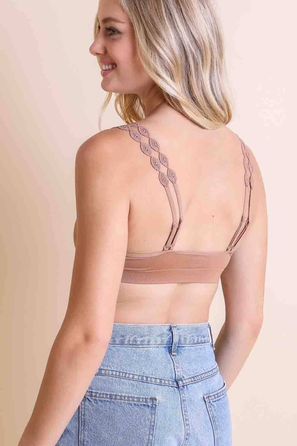 Leto Accessories - Vente Brassière – femme - Bralette en dentelle bohème douce avec détails appliqués 😍5