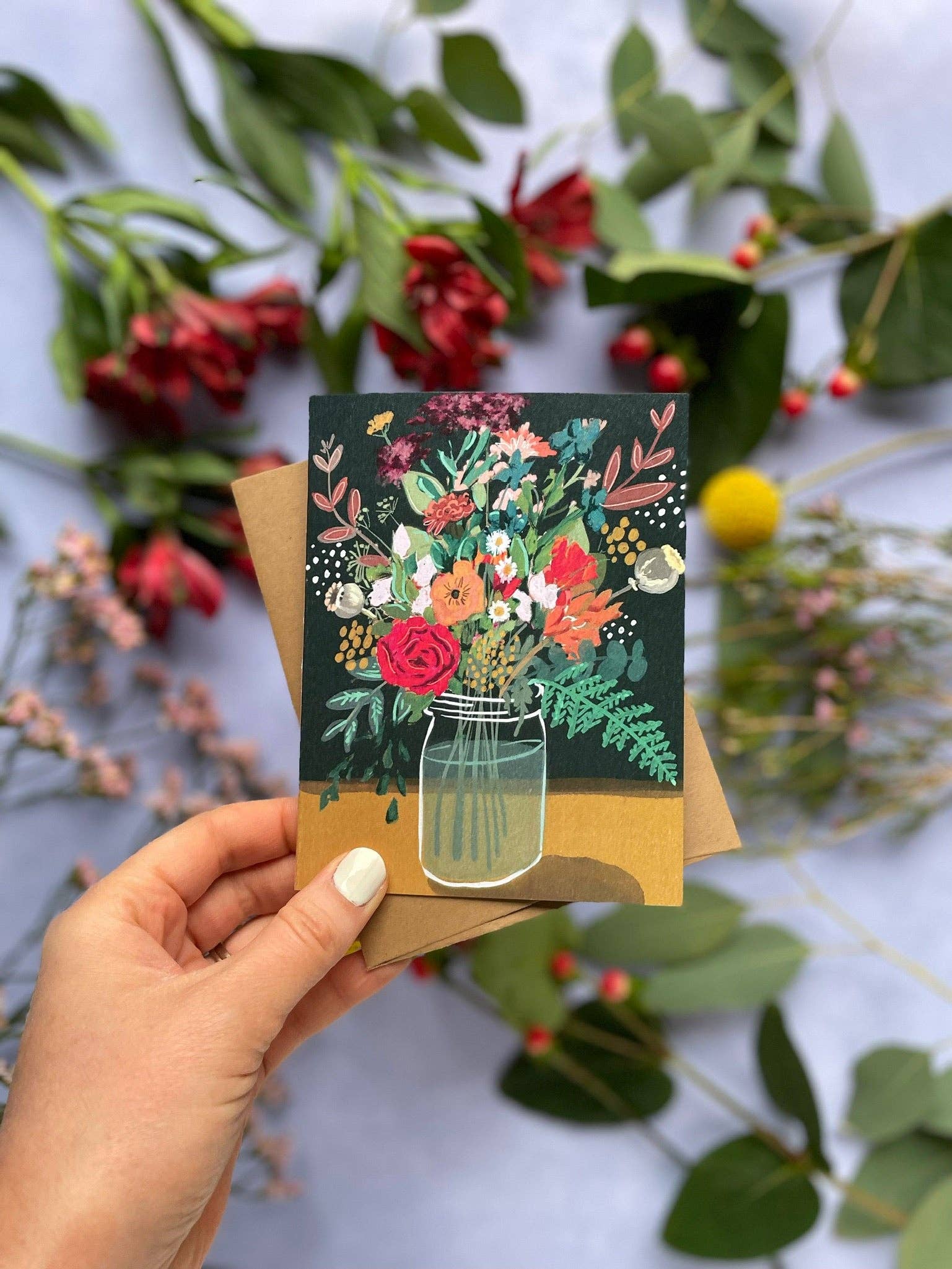 Tiny and Snail – Engroshandel Hverdagshilsen kort – Sennepsbondegårdsbuket1