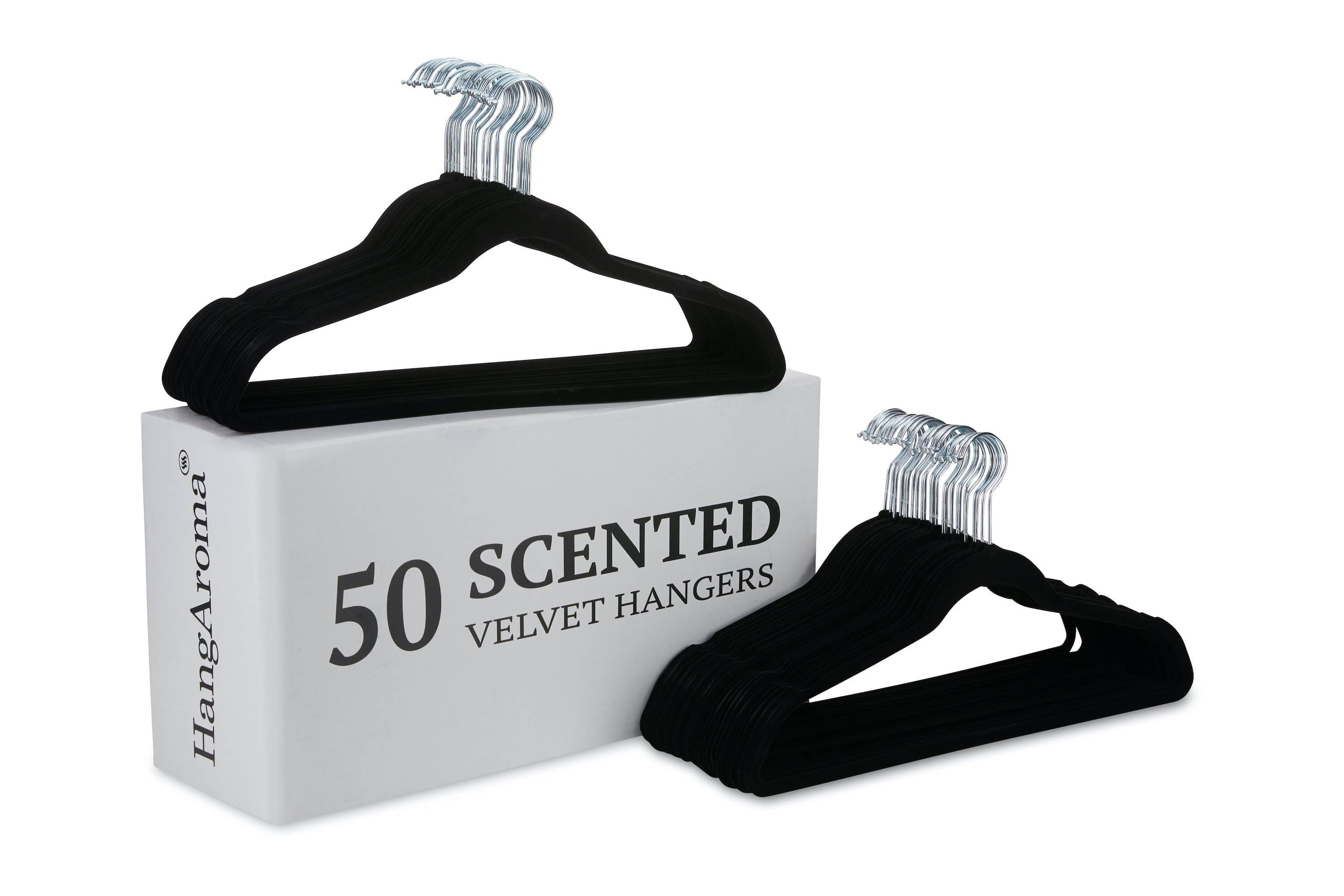 HangAroma - Wholesale Clothes Hangers - Premium Non-slip Scented Velvet Hangers - Heavy Duty Clothes Hanger - Ultra Thin Space Saving 360 Degree 50 Pack Mint0