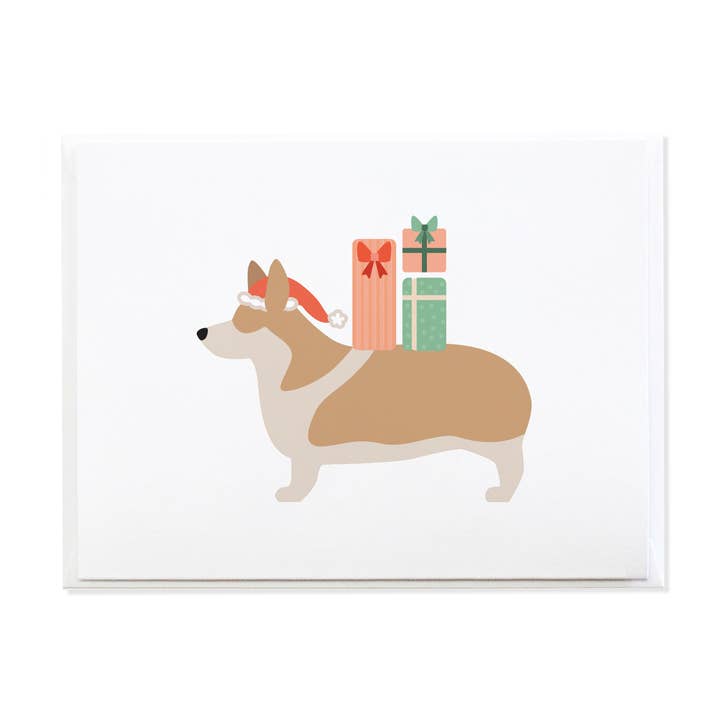 Corgi Holiday Christmas Card for wholesale by Anne Green Design