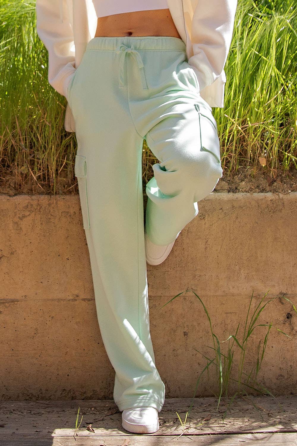 Rae Mode - Wholesale Pants - Women's - FRENCH TERRY STRAIGHT CARGO SWEATPANT0