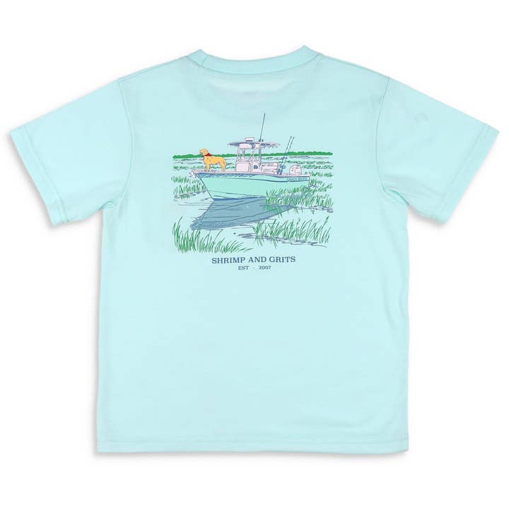 Shrimp and Grits Kids - Wholesale Screen Printed T-Shirt - Kids - Creek Cruiser Graphic Tee