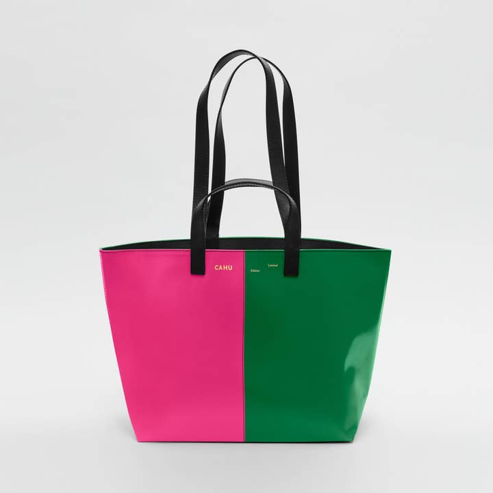 Cahu Paris - Wholesale Tote Bag - Women's - The Pink-Dark-Green Curler Practice2