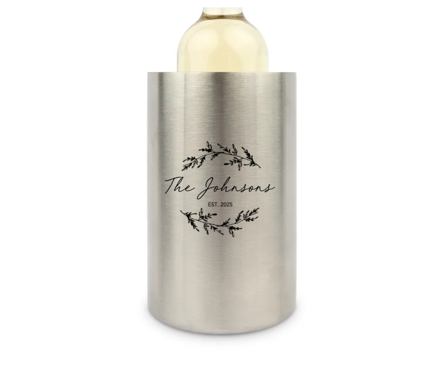 Weddingstar Inc. – Balde de vinho por atacado – Porta-garrafa de vinho isolado em aço inox - Signature Script0