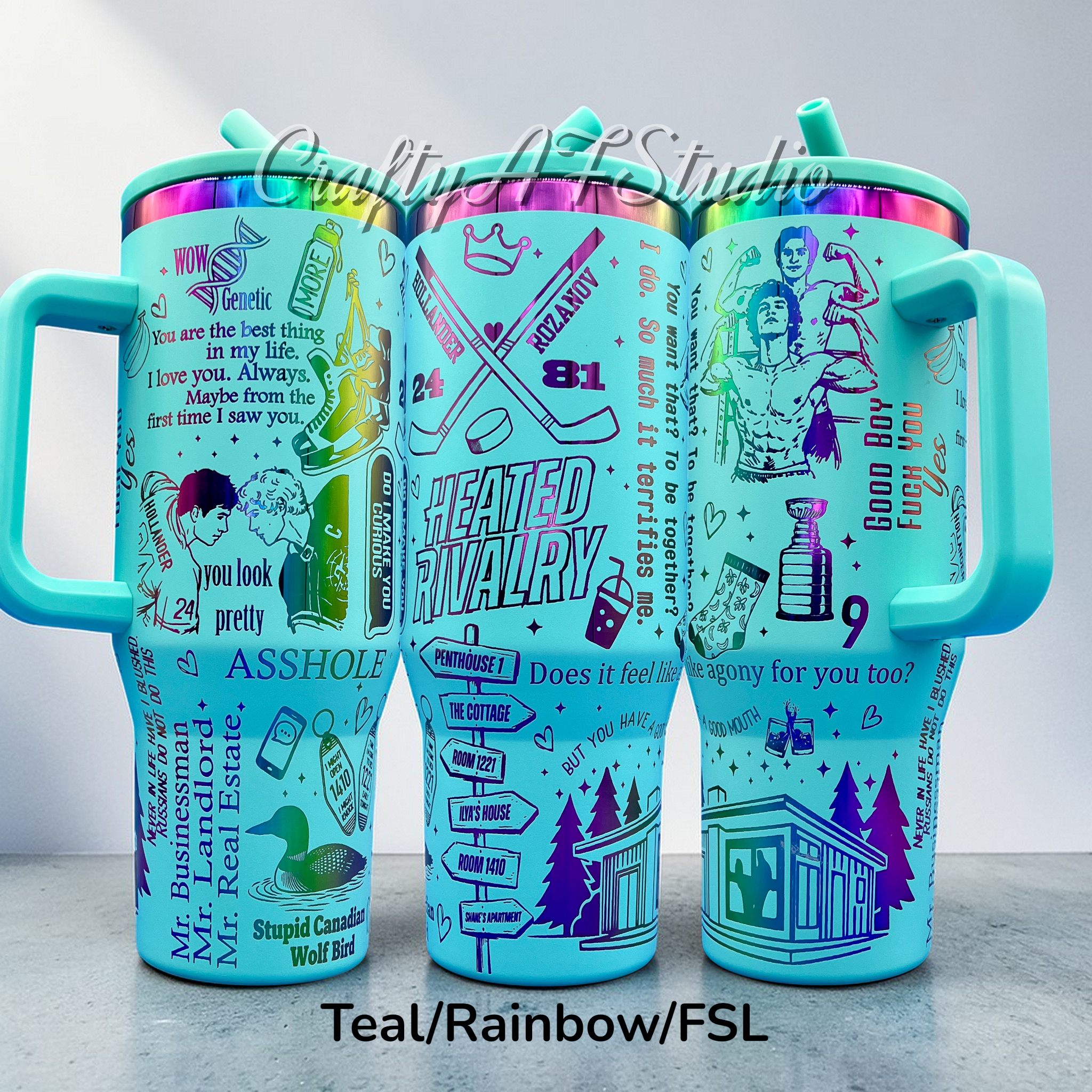 Crafty AF Studio - Wholesale Insulated Mug/Tumbler - 40oz Heated Rivalry Hockey Book Themed Tumbler10