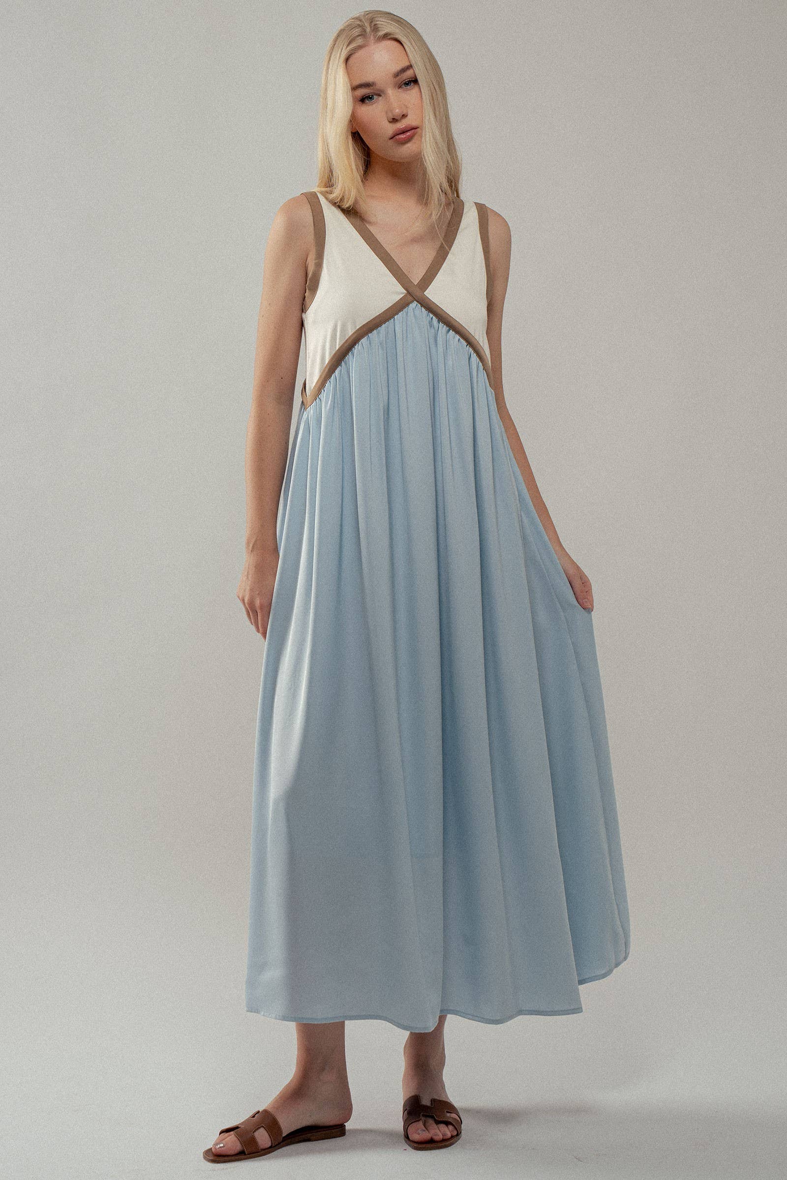 Urban Daizy - Wholesale Dress - Women's - Contrast Piping Empire Waist Dress16