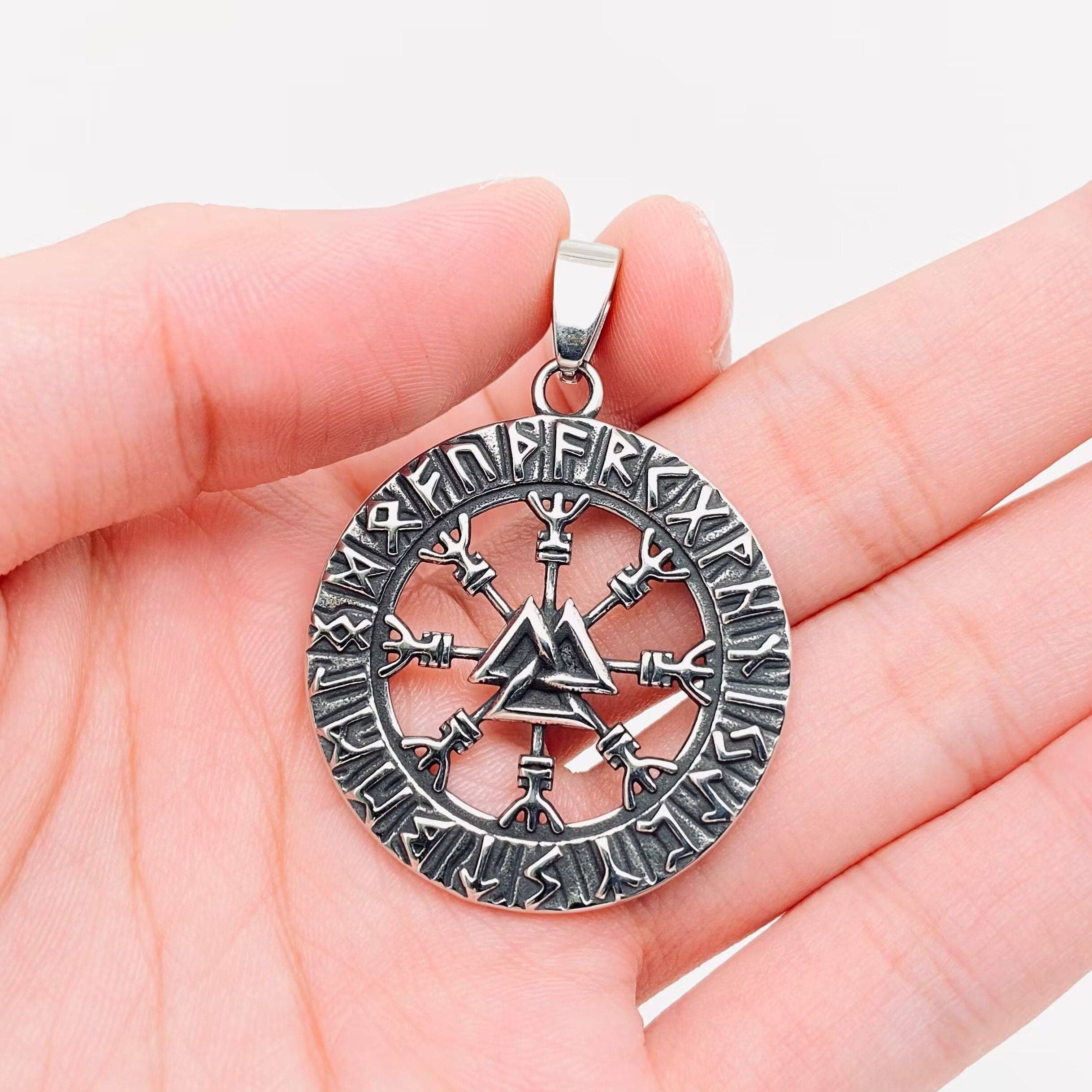 Mio Queena - Wholesale Craft Supplies - Valknut Runes Stainless Steel Charm Pendant - MJ/MNP