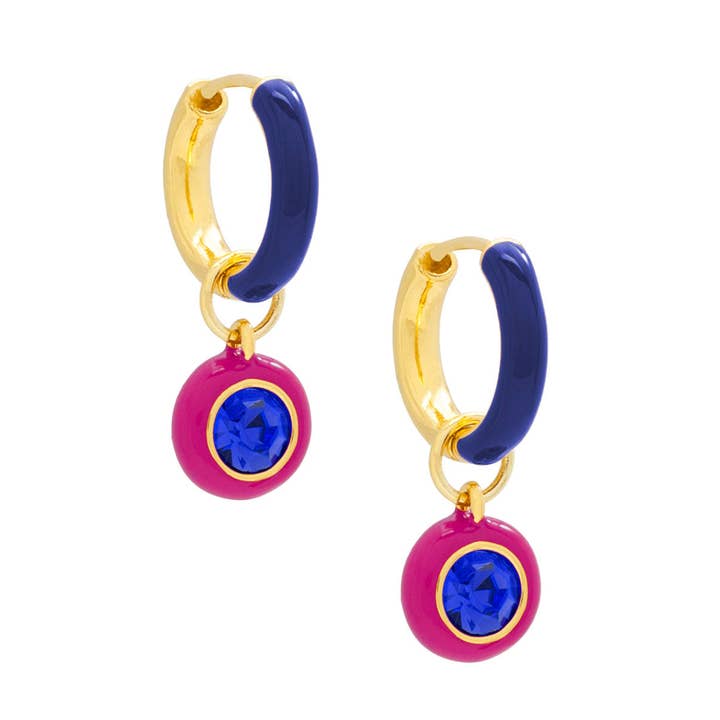 ZENZII Jewelry - Wholesale Dangle Earrings - 2-in-1 Enamel and Crystal Drop Earring4