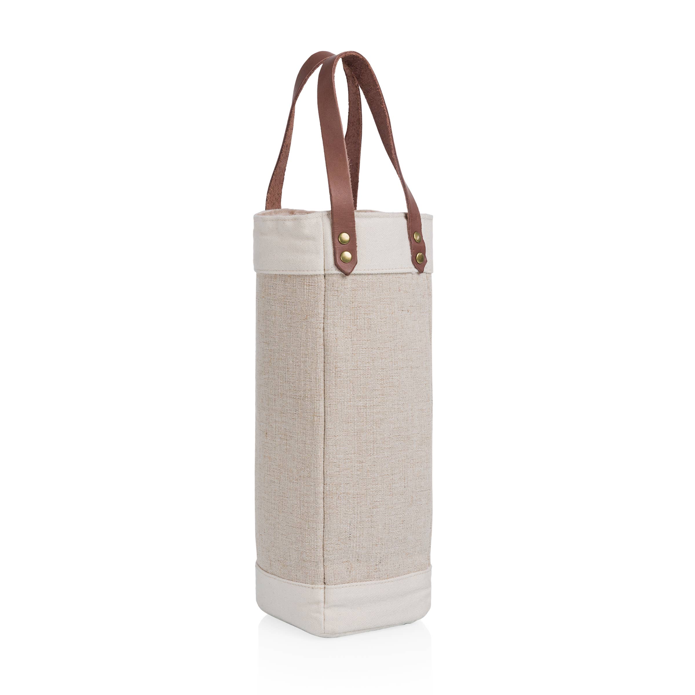Picnic Time Family of Brands - Wholesale Wine Tote - Pinot Jute Single Bottle Insulated Wine Tote Bag8
