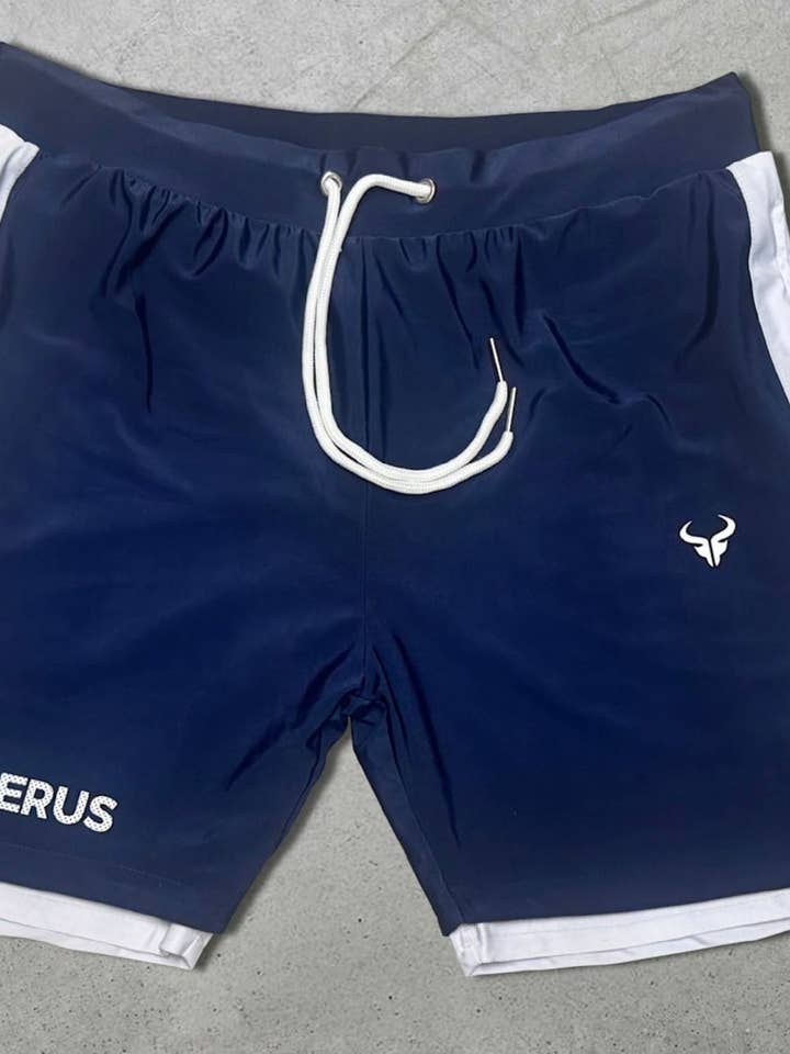 Cerus Navy Vita 2-i-1 Shorts för wholesale av Cerus Clothing