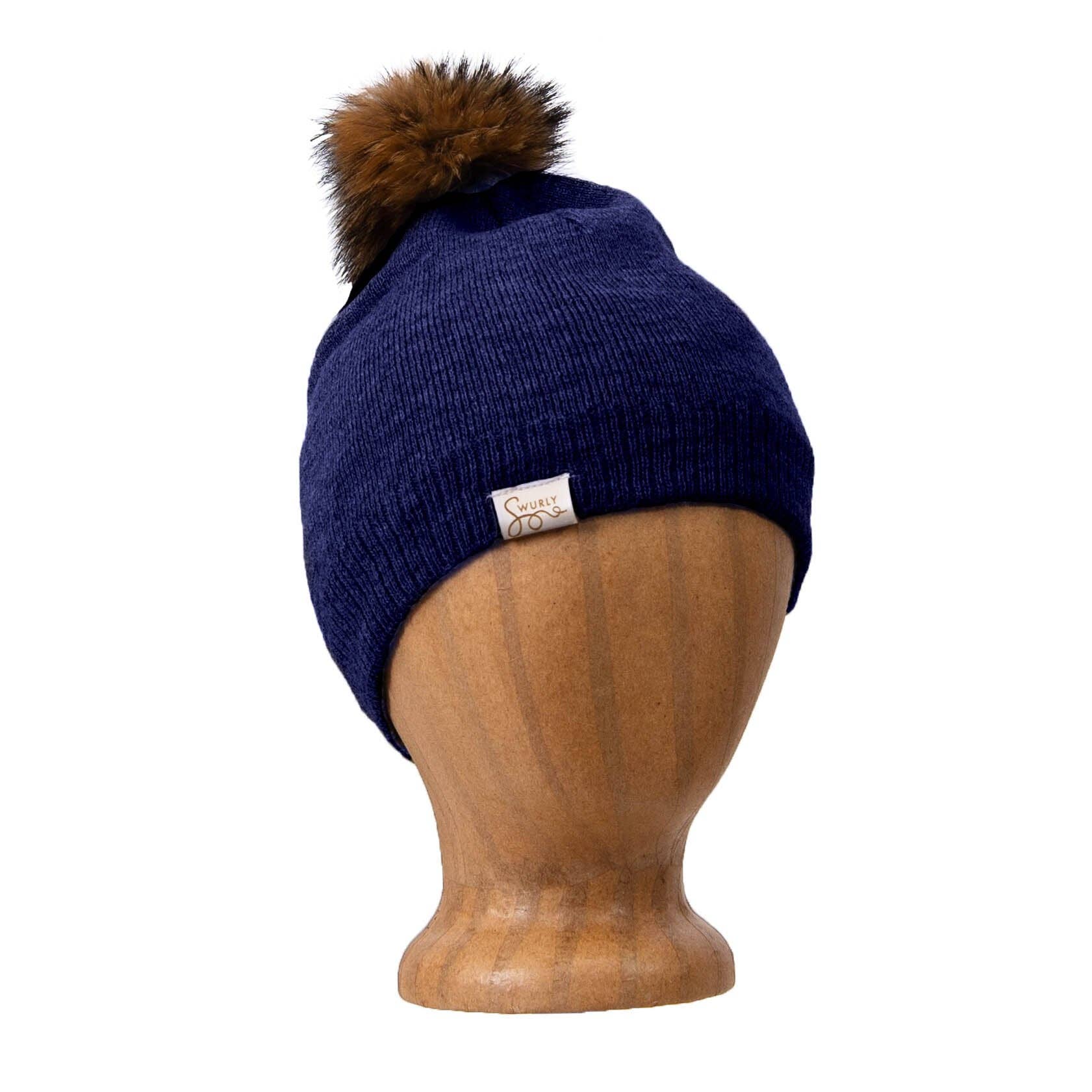 Swurly - Venta al por mayor Gorro de lana - Mujer - Gorros de punto forrados en seda con pompón desmontable6