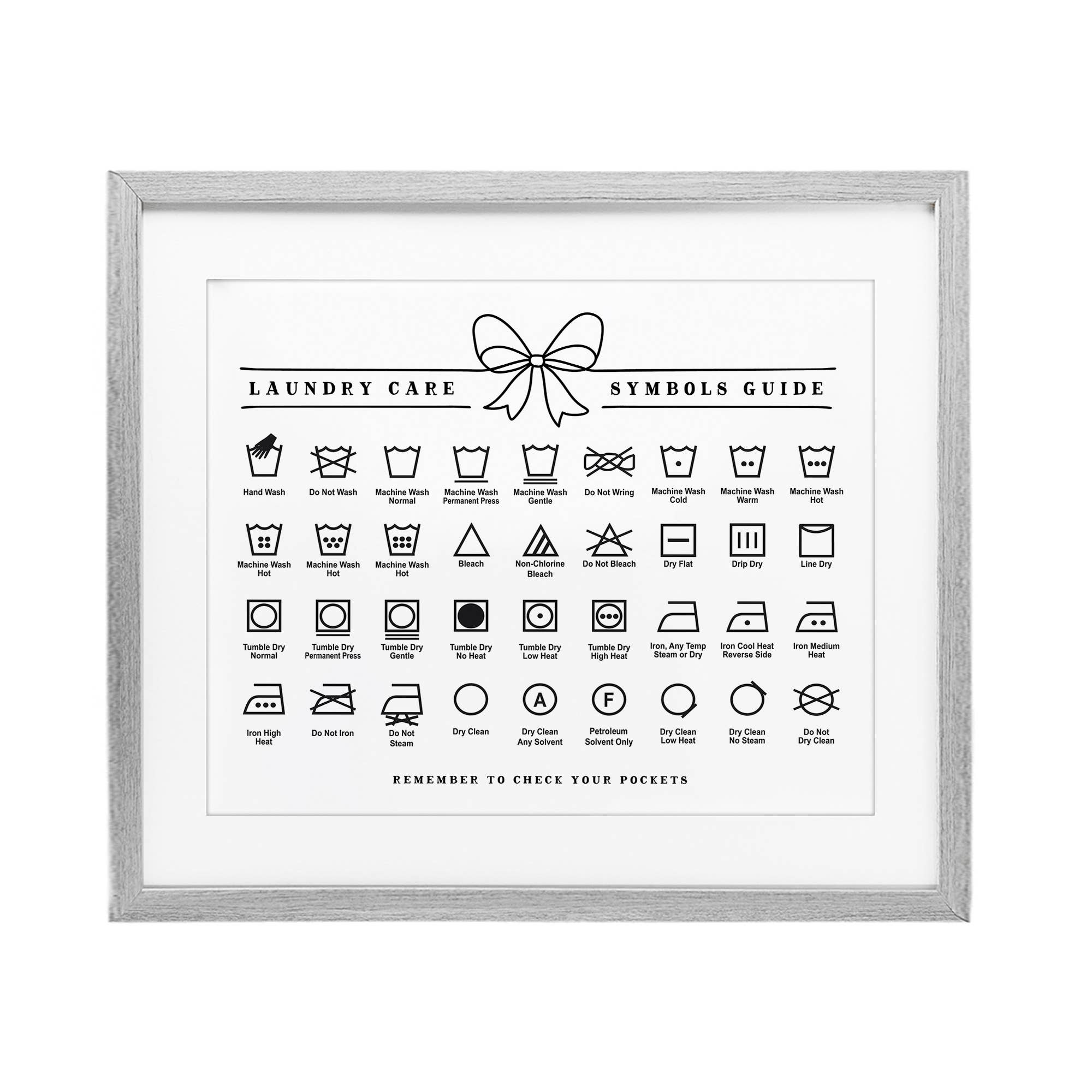 Stupell Industries - Wholesale Wall Sign - Laundry Care Symbols Guide - Print Under Glass Wall Art11