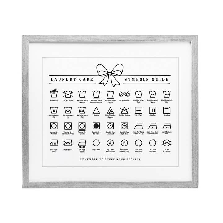 Stupell Industries - Wholesale Wall Sign - Laundry Care Symbols Guide - Print Under Glass Wall Art11