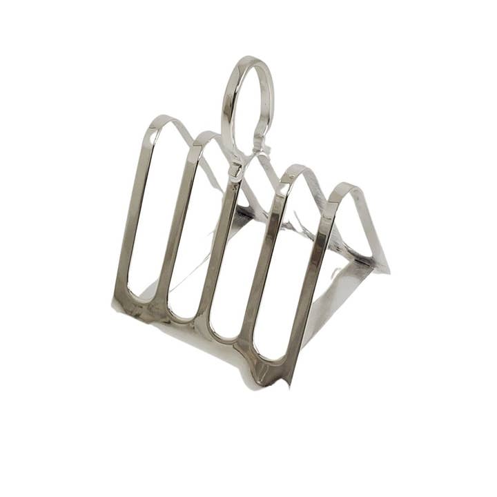 Corbell Silver – wholesale Flatware serving piece – Hotel Silver English Plain 5 Bar Toast Rack (Refurbished). SKU #: HOT601.