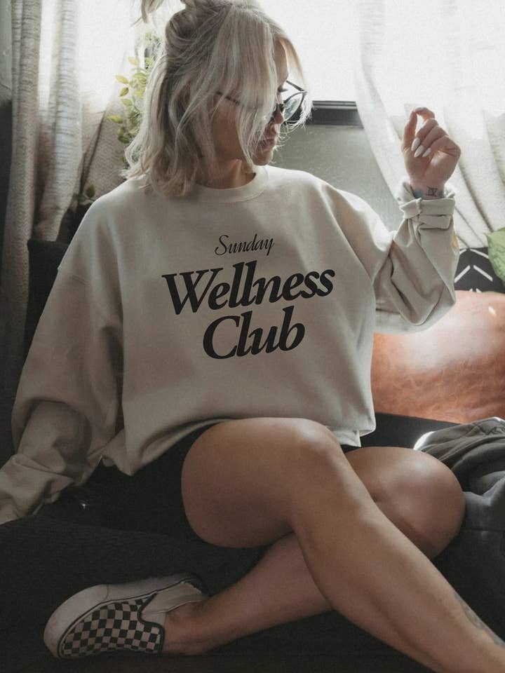 Sunday Wellness Club Graphic Sweatshirt for wholesale by Salty Babe Threads