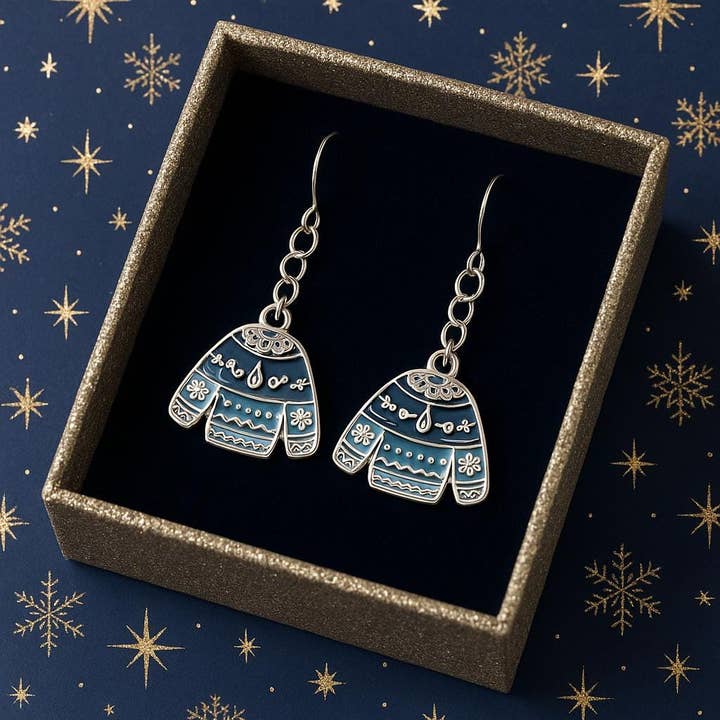 Bad Apple Designs - Wholesale Dangle earrings - Ugly Christmas Sweater Earrings | Funny Holiday Jewelry1