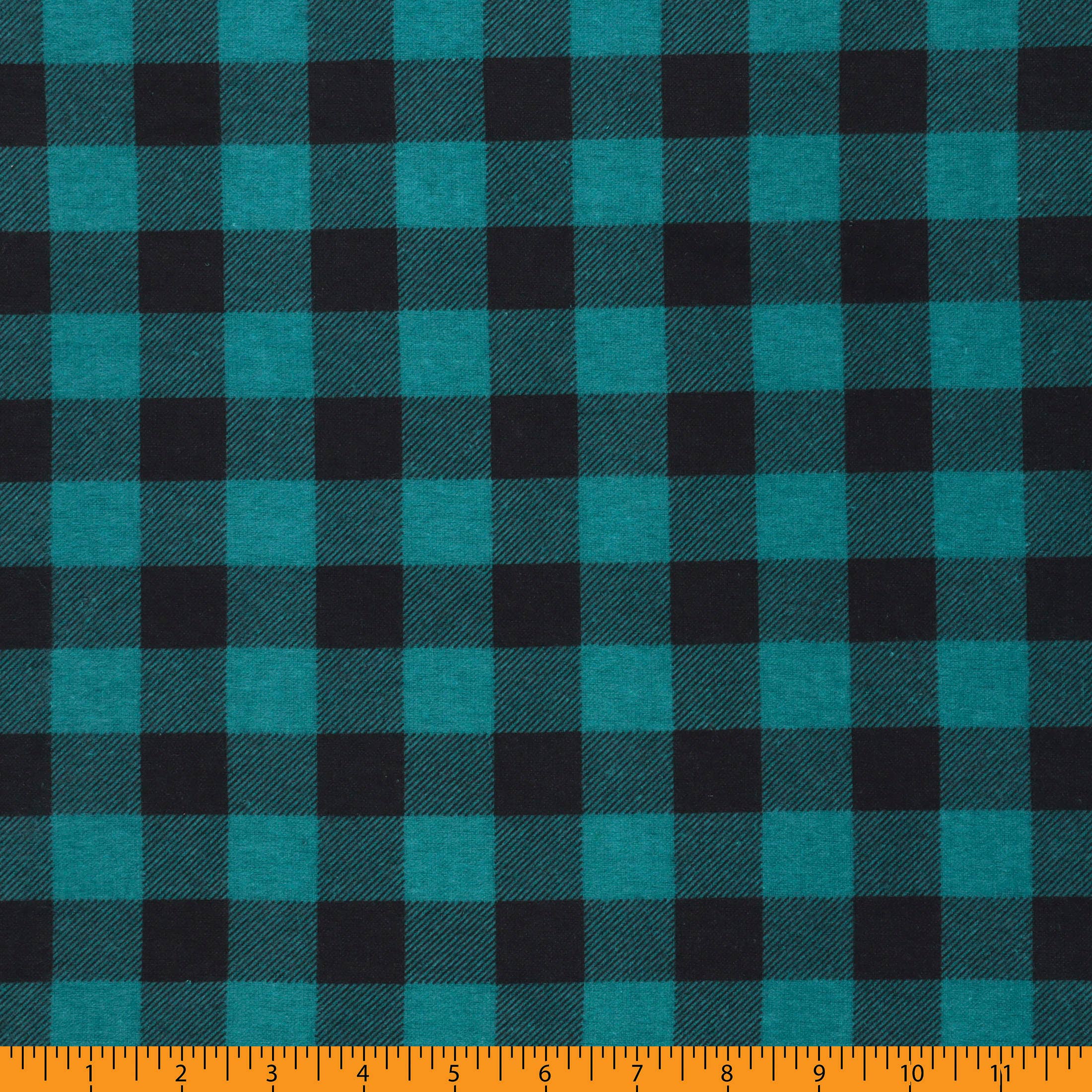 Mook Fabrics - Wholesale Fabric - Flannel 43/44" Buffalo Plaid 1" Fabric by the yard - Forest0