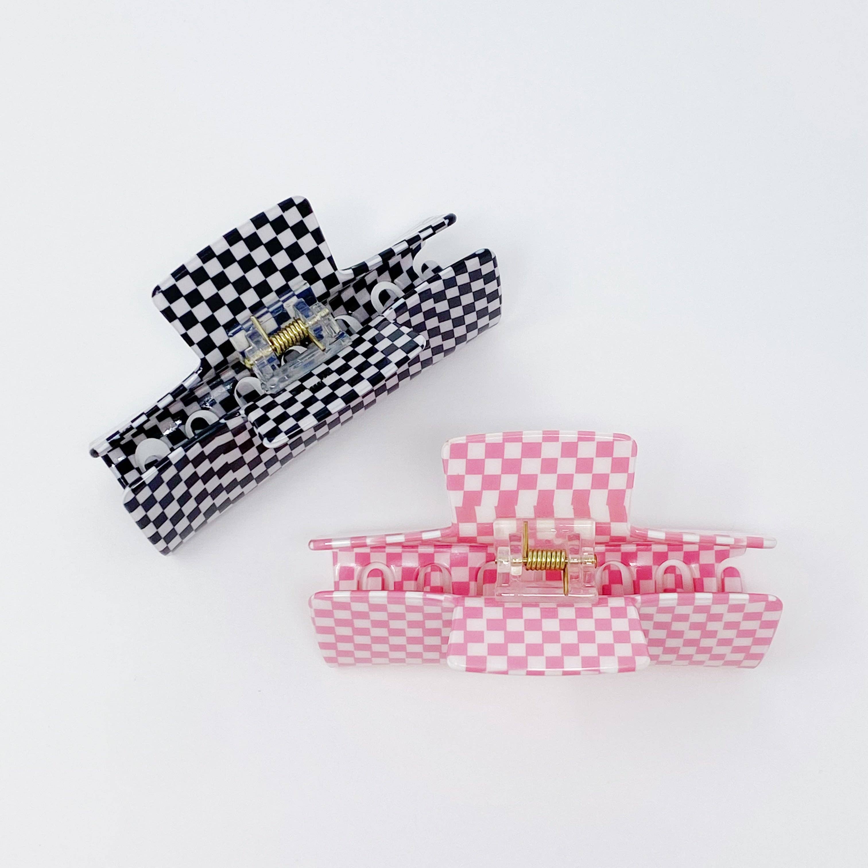 Ellison+Young - Wholesale Hair Clip - Women's - Oversized Checkered Hair Claw3
