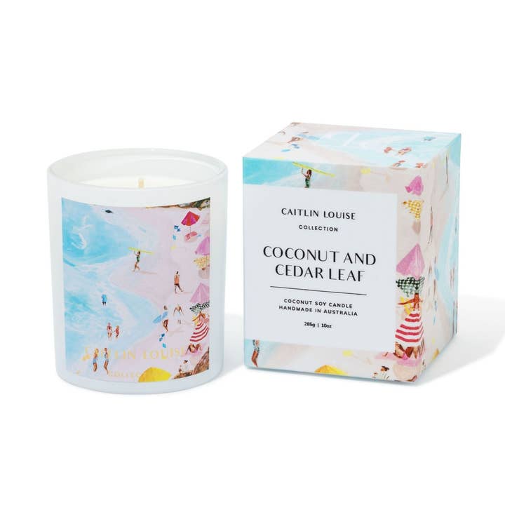 Coconut & Cedar Leaf Artist Candle - Janey Forbes for wholesale by Caitlin Louise Collection