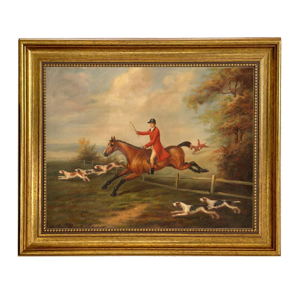 Madison Bay Co. - Historical Home Decor Reproductions - Wholesale Painting/Drawing - Fox Hunting Scene Vintage Painting Print on Canvas2