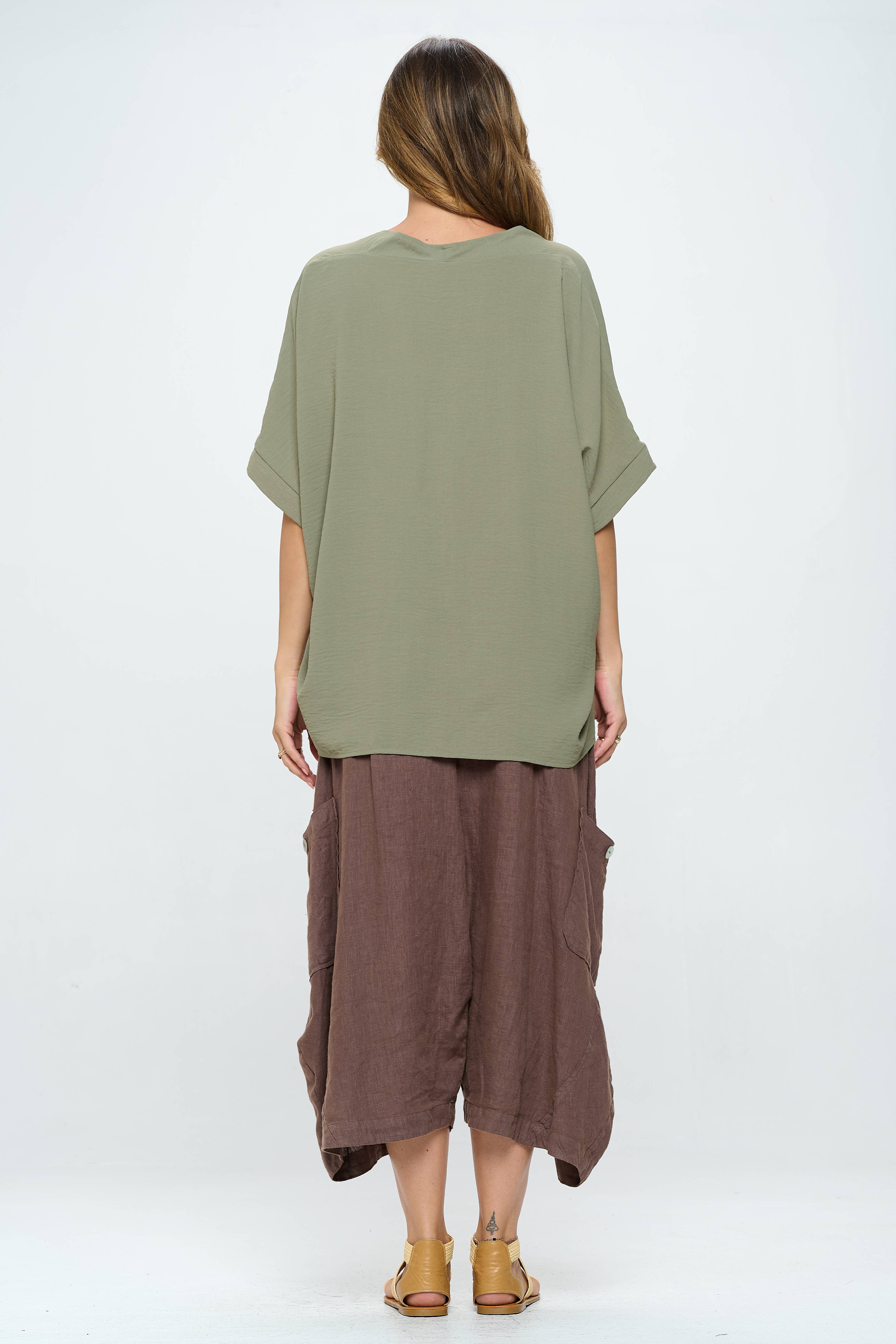 Olive V-Neck Tunic - AC102 for wholesale on Faire2