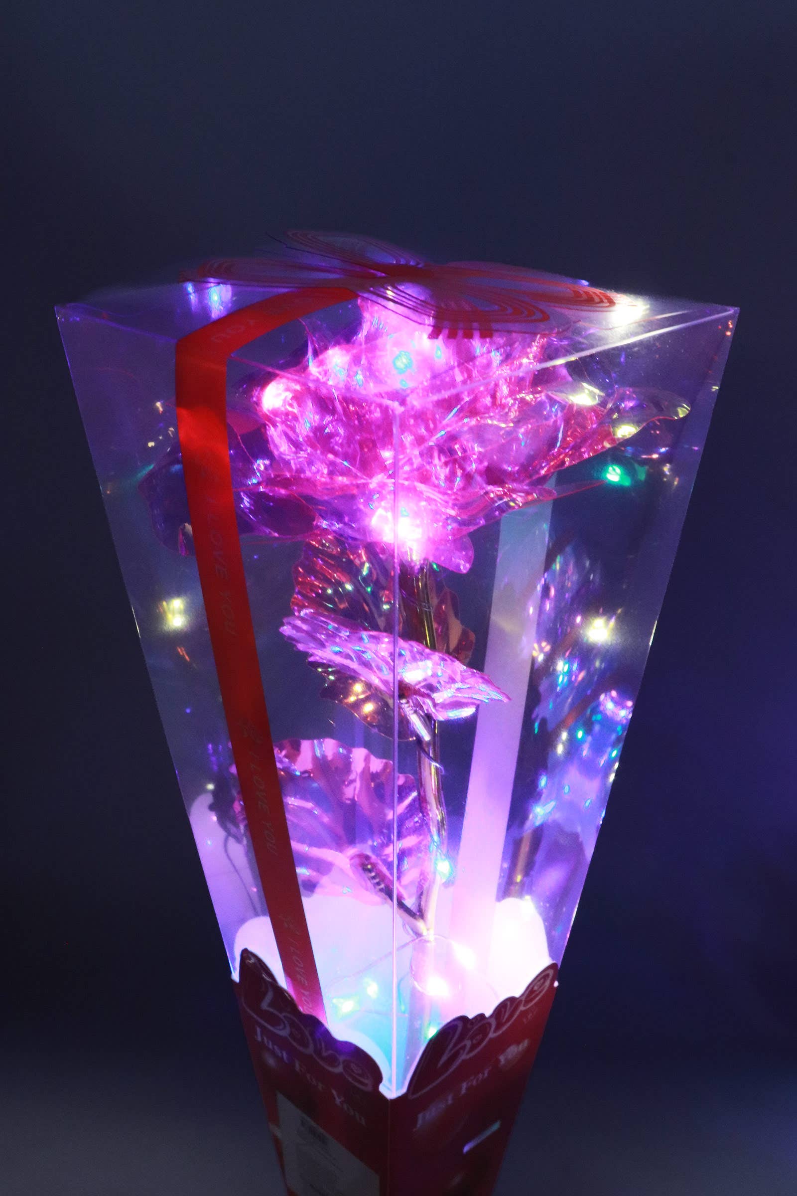 ASSORTED Shiny Metallic Galaxy Rose Light-up Gift Box for wholesale on Faire7