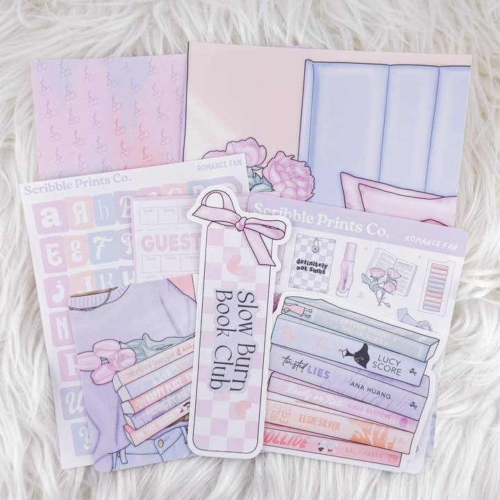 Romance Reader – Junk Journal Collage Kit // Matte Sticker Collection for wholesale by Scribble Prints Co.