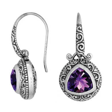 Boucles d'oreilles pendantes et pendantes en argent sterling à quartz pour la vente par Monika Friend Kollection, LLC