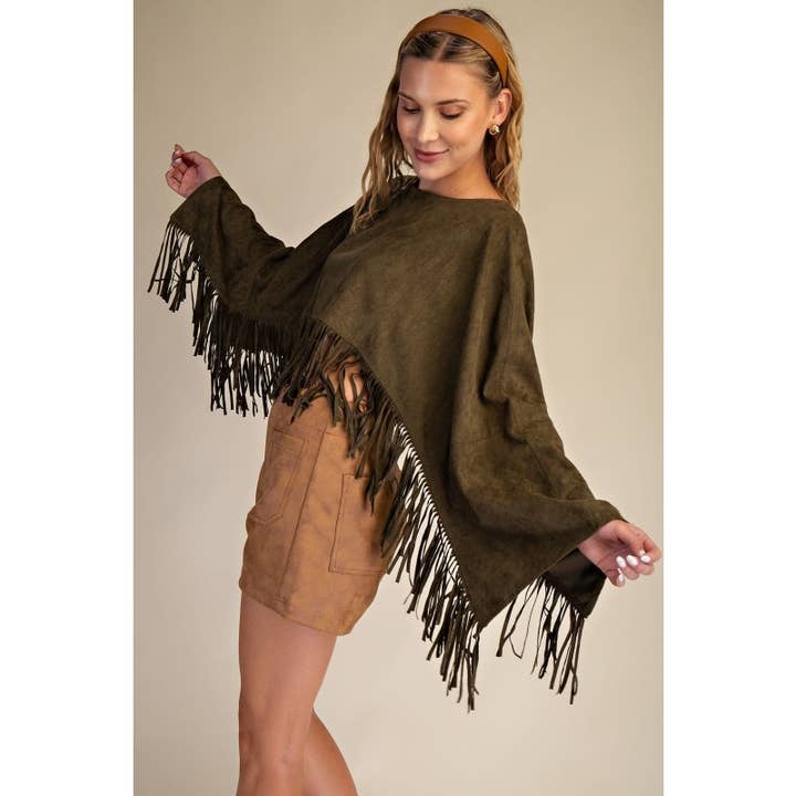 Upmost - Wholesale Jacket - Women's - Women Suede Fringe Cape13
