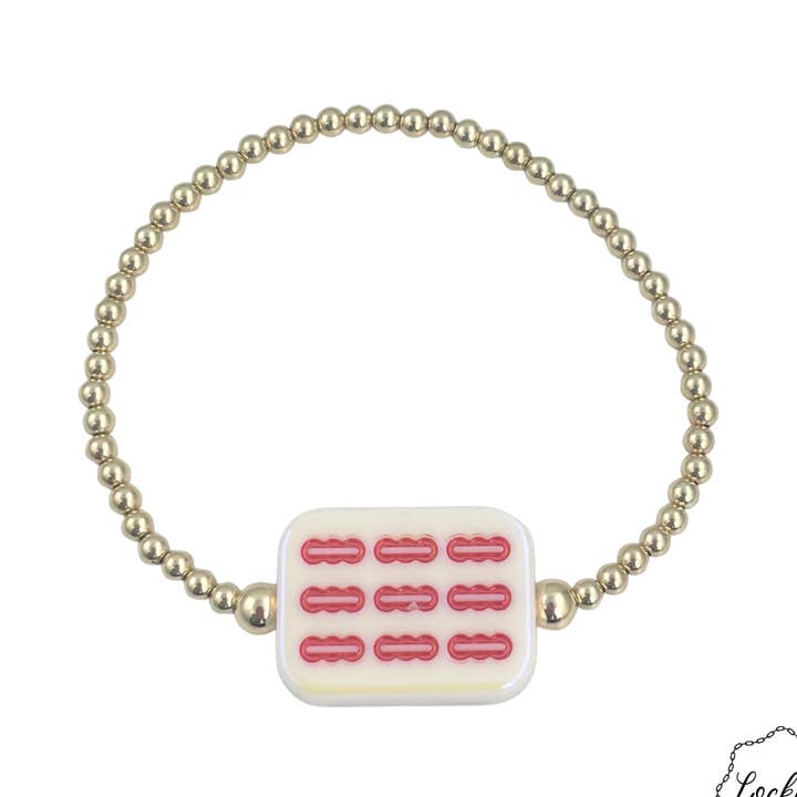 Bracciale Mahjong Rosso Bam per la vendita all'ingrosso da parte di Locked by Lula 'n' Lee