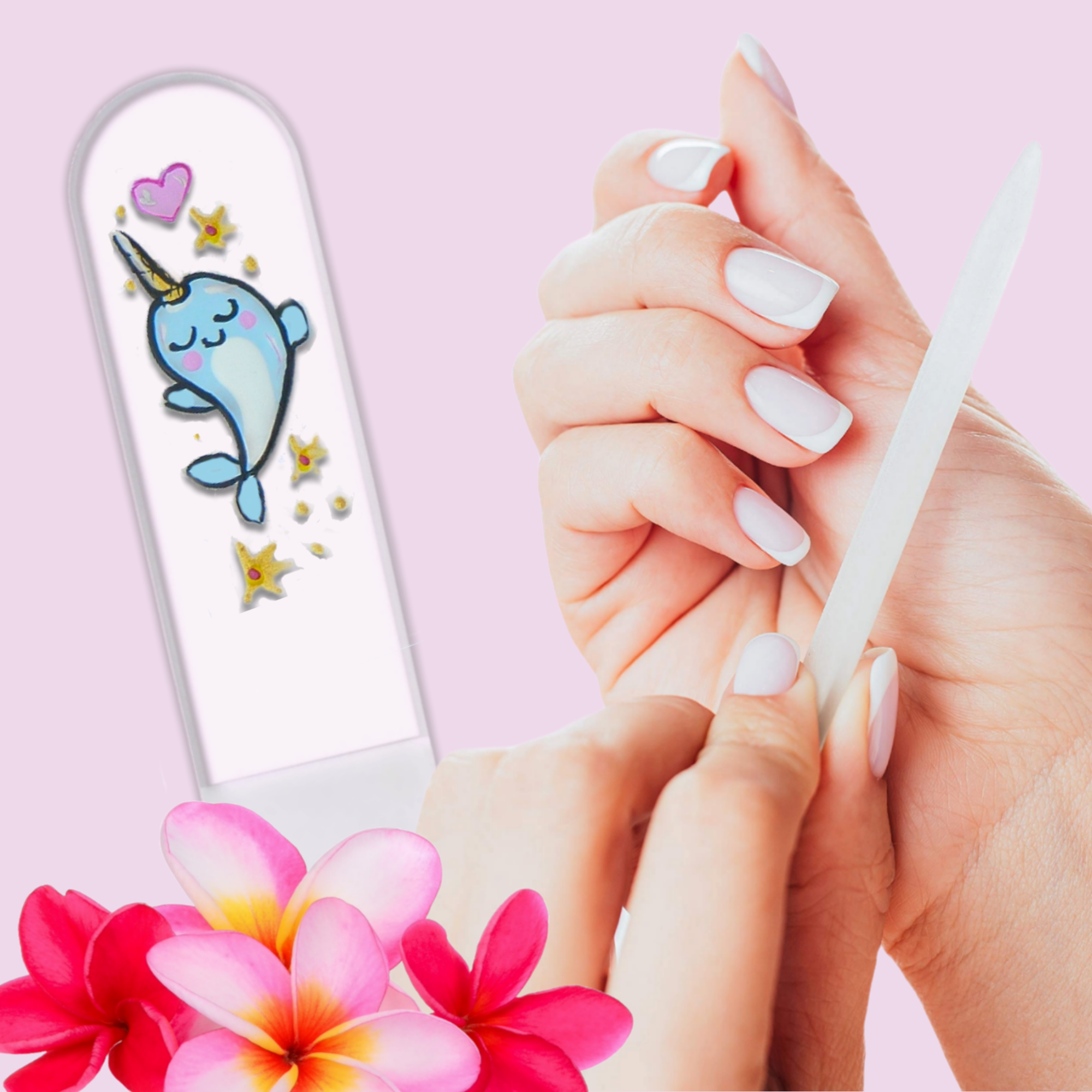 Classy Nail Files - Wholesale Nagelvijl - Narwal Kawaii Eenhoorn van de Zee Handgeschilderde Kristallen Nagelvijl7
