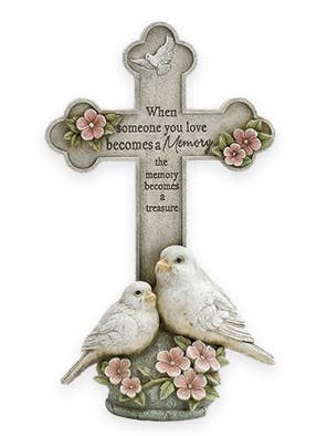 11.5" Cross-Resin-Dove-Sympthy for wholesale by H.J. SHERMAN COMPANY, INC.