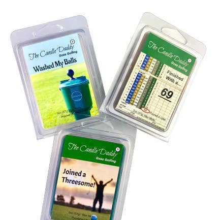 Get In The Hole Golf Combo Set Of Three Scented Wax Melt for wholesale by The Candle Daddy